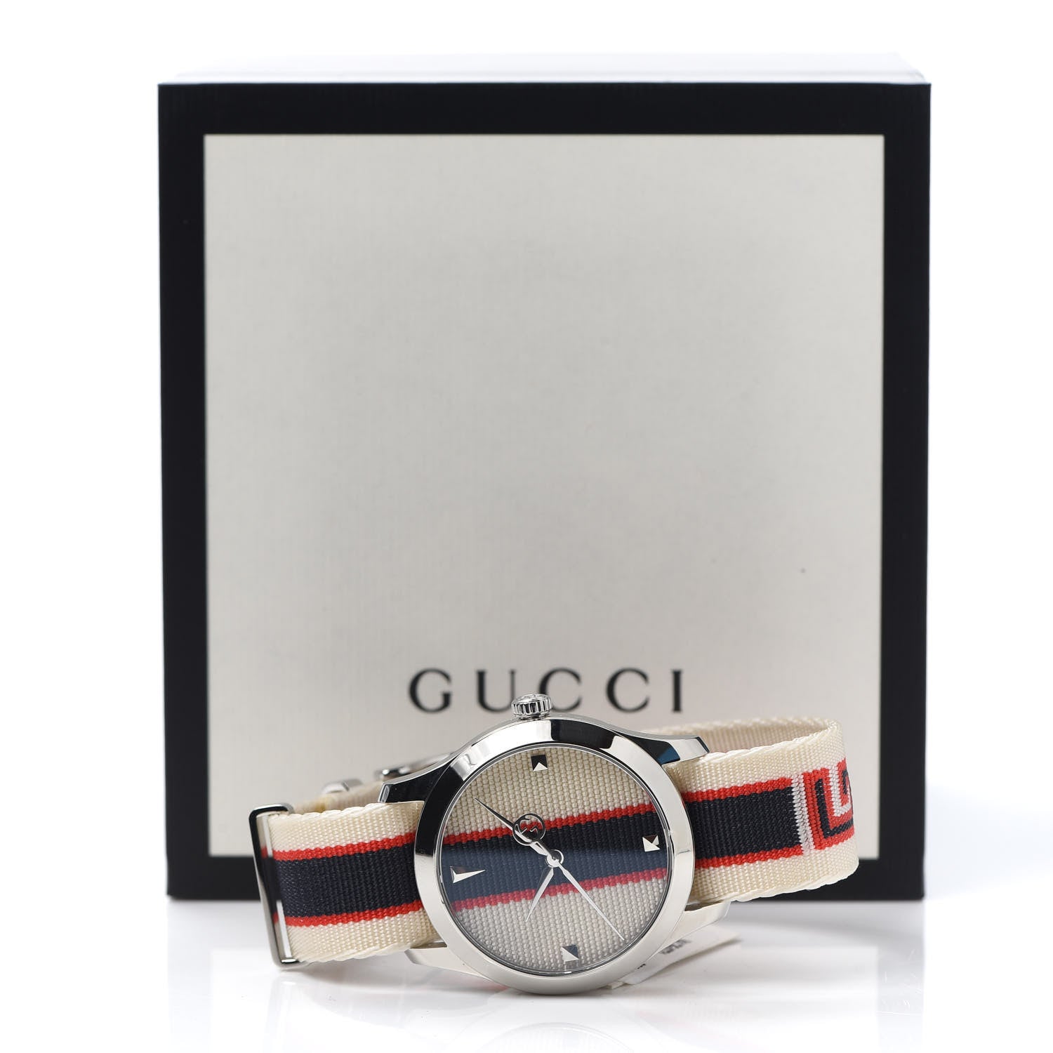 Gucci Stainless Steel Nylon 38mm G-Timeless Web Quartz Watch White 5 of 5