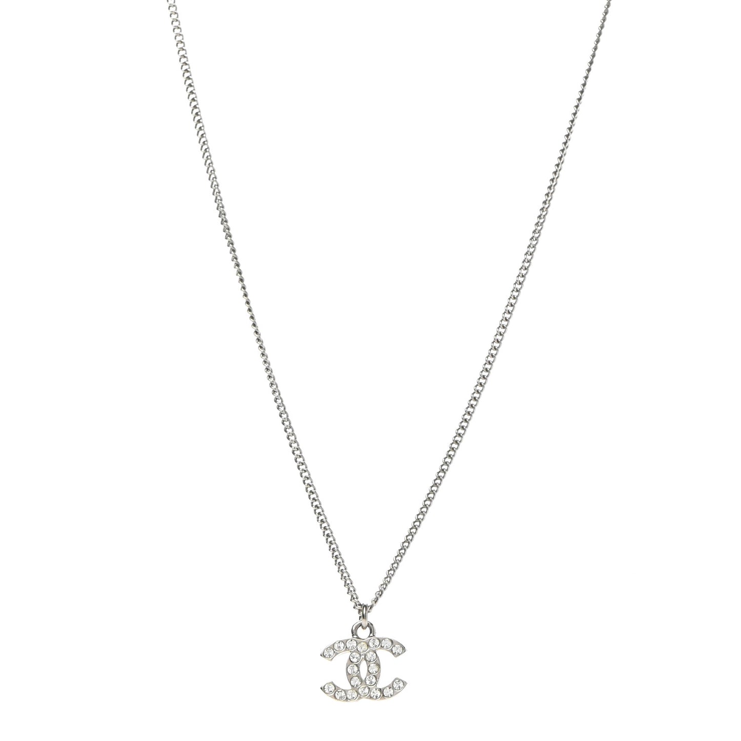 Crystal Timeless CC Necklace Silver