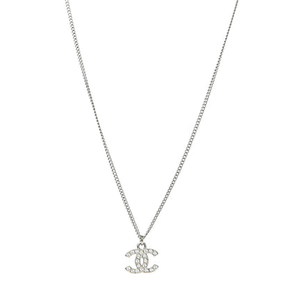 Chanel Crystal Timeless CC Necklace Silver 1 of 7