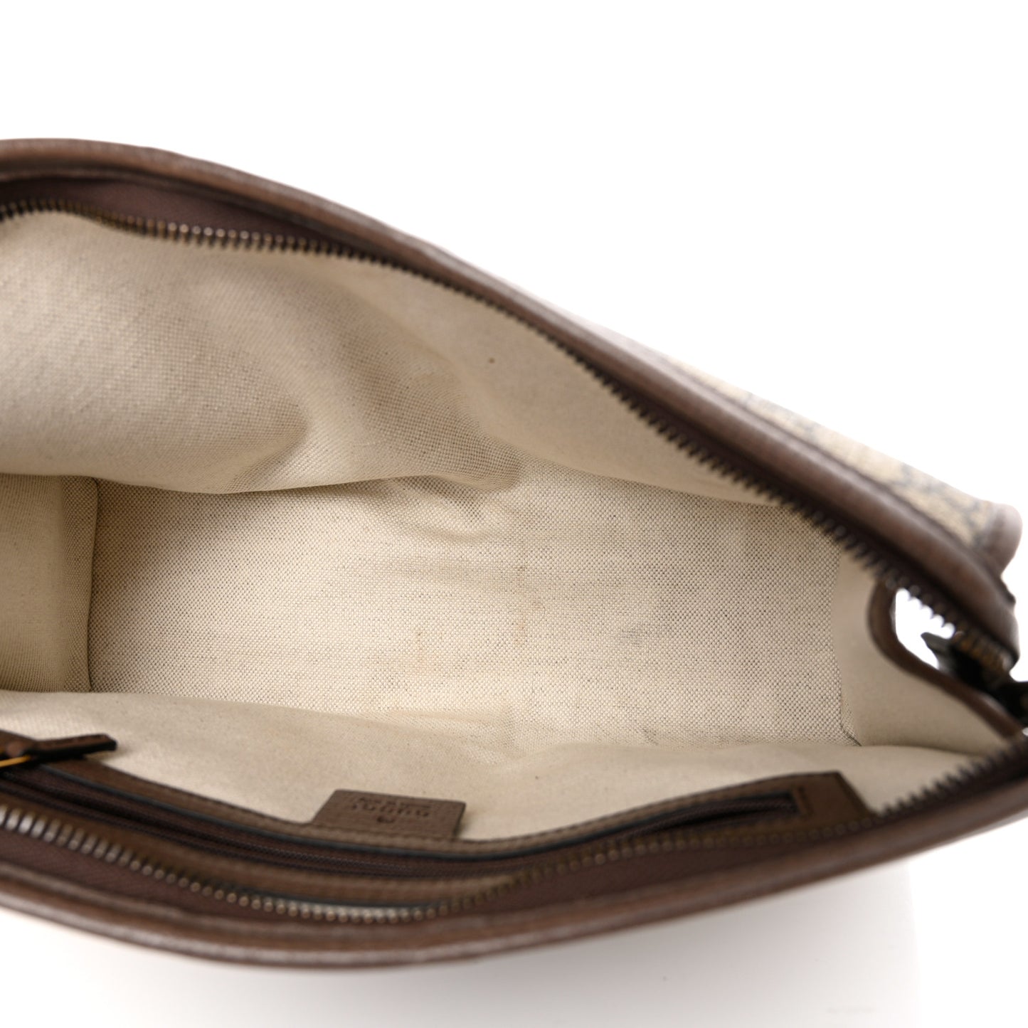 GG Supreme Monogram Web Toiletry Case Brown