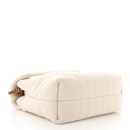 Saint Laurent Cotton Gauze Y Quilted Monogram Small Loulou Chain Satchel Vanilla Ice 4 of 10