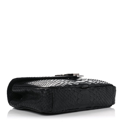 Saint Laurent Calfskin Python Embossed Monogram Medium College Bag Black 4 of 9