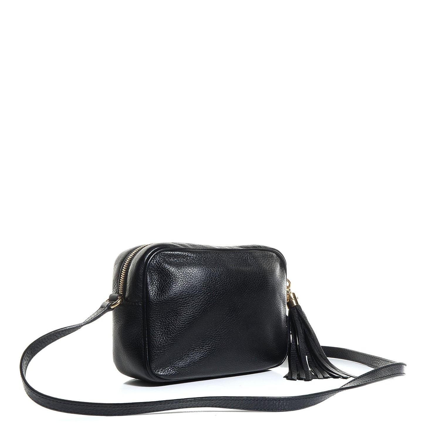 Pebbled Calfskin Small Soho Disco Bag Black