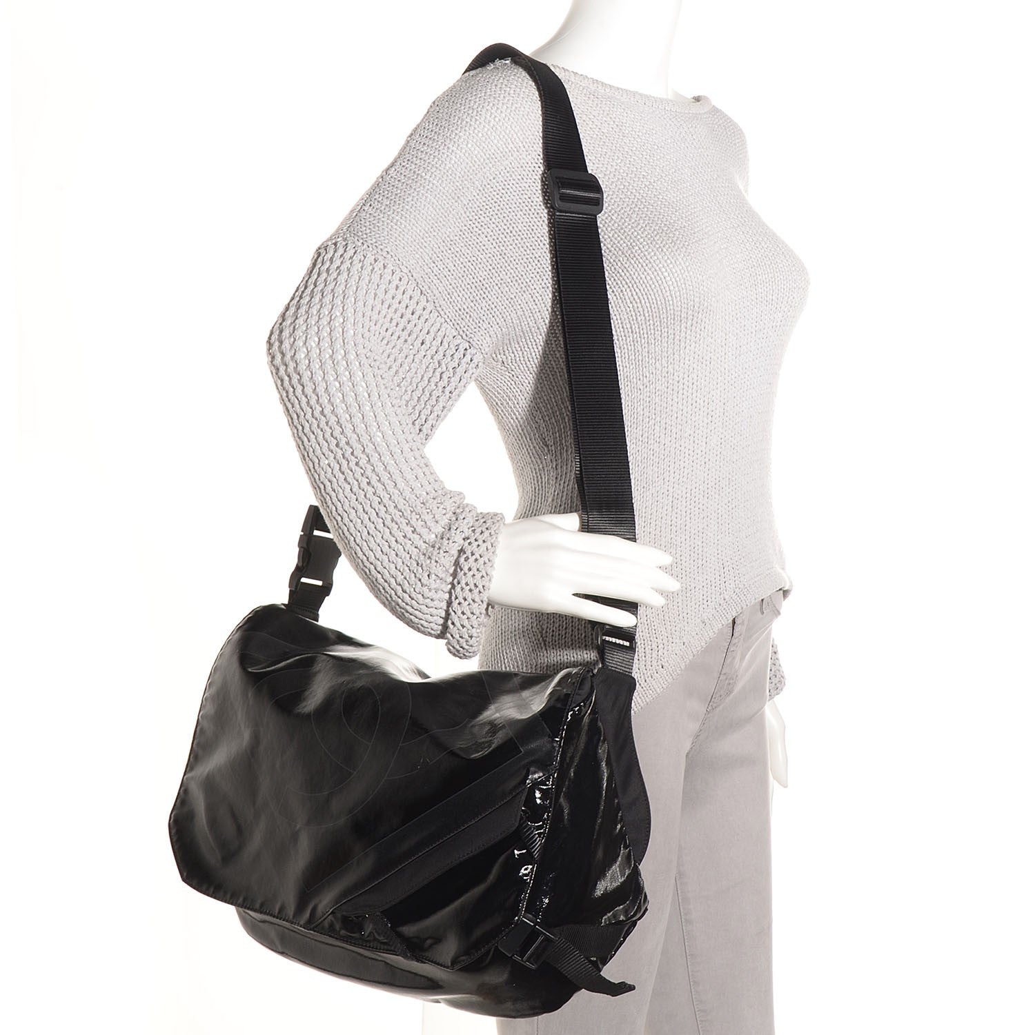 Chanel Coated Canvas Sport Messenger Black 2 of 7
