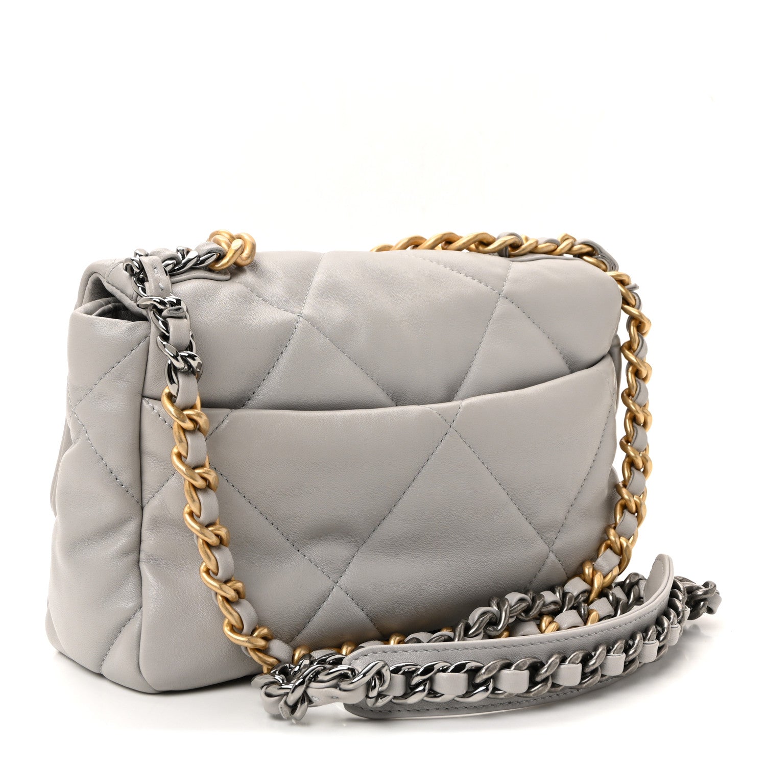 Chanel Lambskin Quilted Medium Chanel 19 Flap Grey 3 of 10