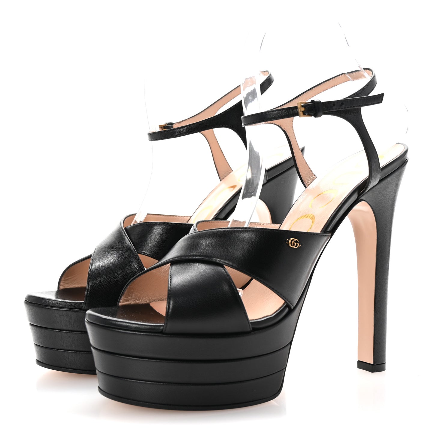 Malaga Kid Double G 150mm Platform Sandals 40 Black