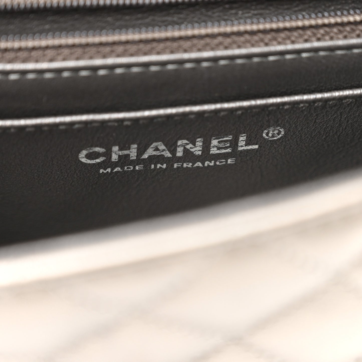 Metallic Lambskin Quilted Mini Rectangular Flap Ruthenium