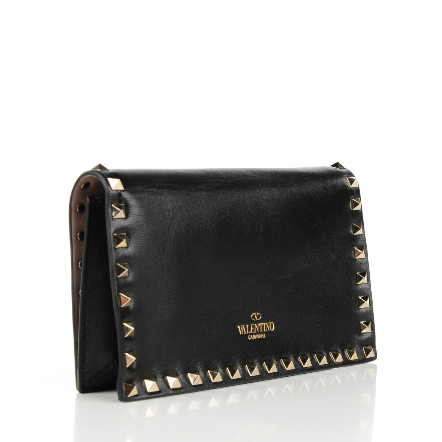 Valentino Garavani Nappa Small Rockstud Wristlet Clutch Black 3 of 7