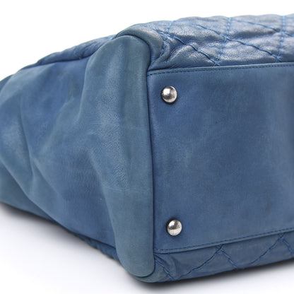 Chanel Iridescent Calfskin Quilted Shopping Tote Blue 8 of 19