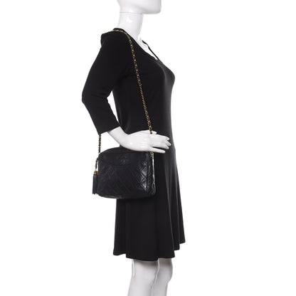 Chanel Lambskin Quilted CC Tassel Camera Case Navy 2 of 11