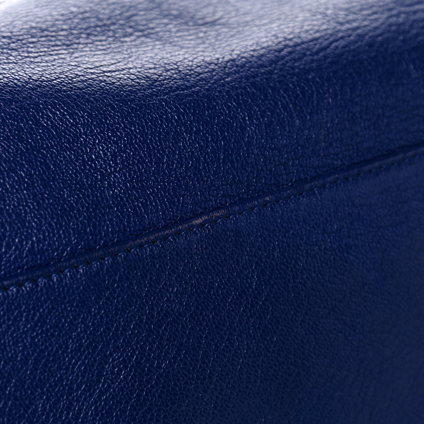 Chevre Gold Metallic Edge Hardware City Bleu Roi