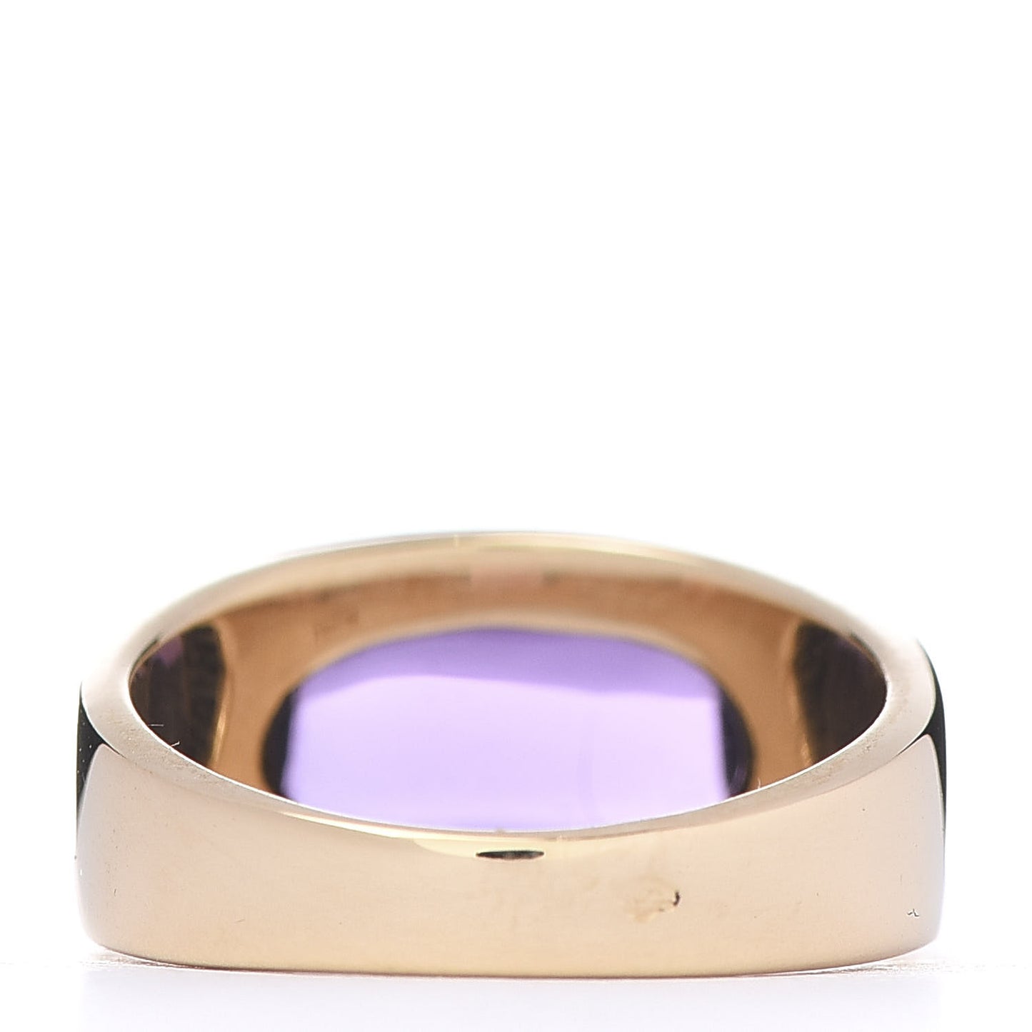 18K Yellow Gold Amethyst Tronchetto Ring 50 5.25