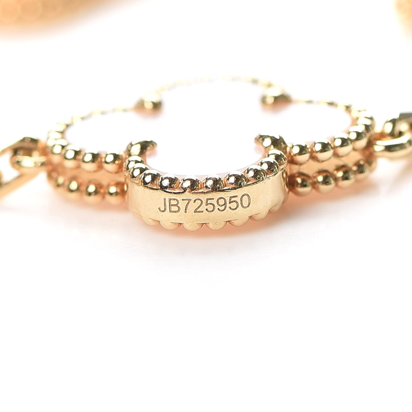 18K Yellow Gold Mother of Pearl 5 Motifs Vintage Alhambra Bracelet