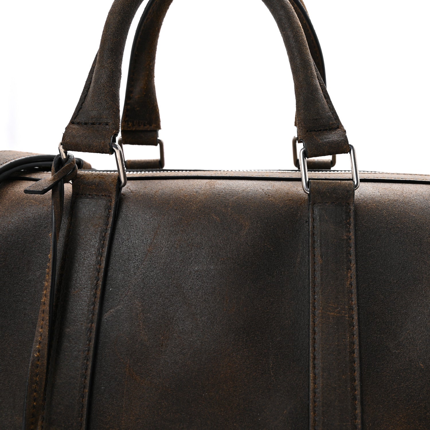 Celine Waxed Suede Calfskin Large Boston Bag Brown 6 of 8