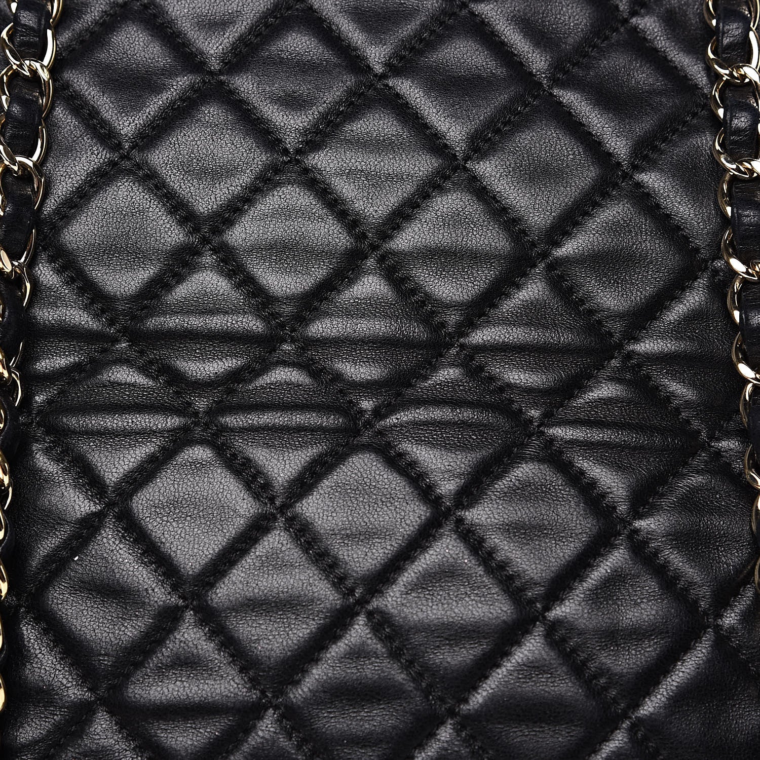 Chanel Lambskin Quilted Large Drawstring Bag Black 14 of 15