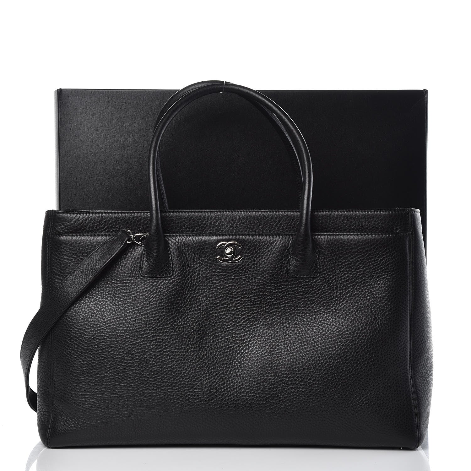 Chanel Calfskin Cerf Executive Shopper Tote Black 13 of 13