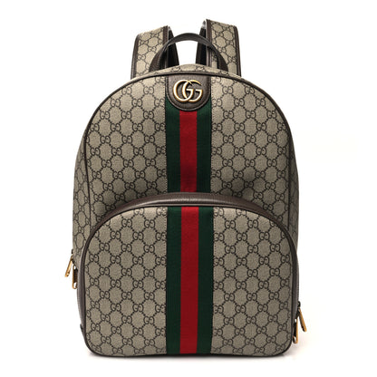 Gucci GG Supreme Monogram Ophidia Backpack Beige Ebony Brown 1 of 11