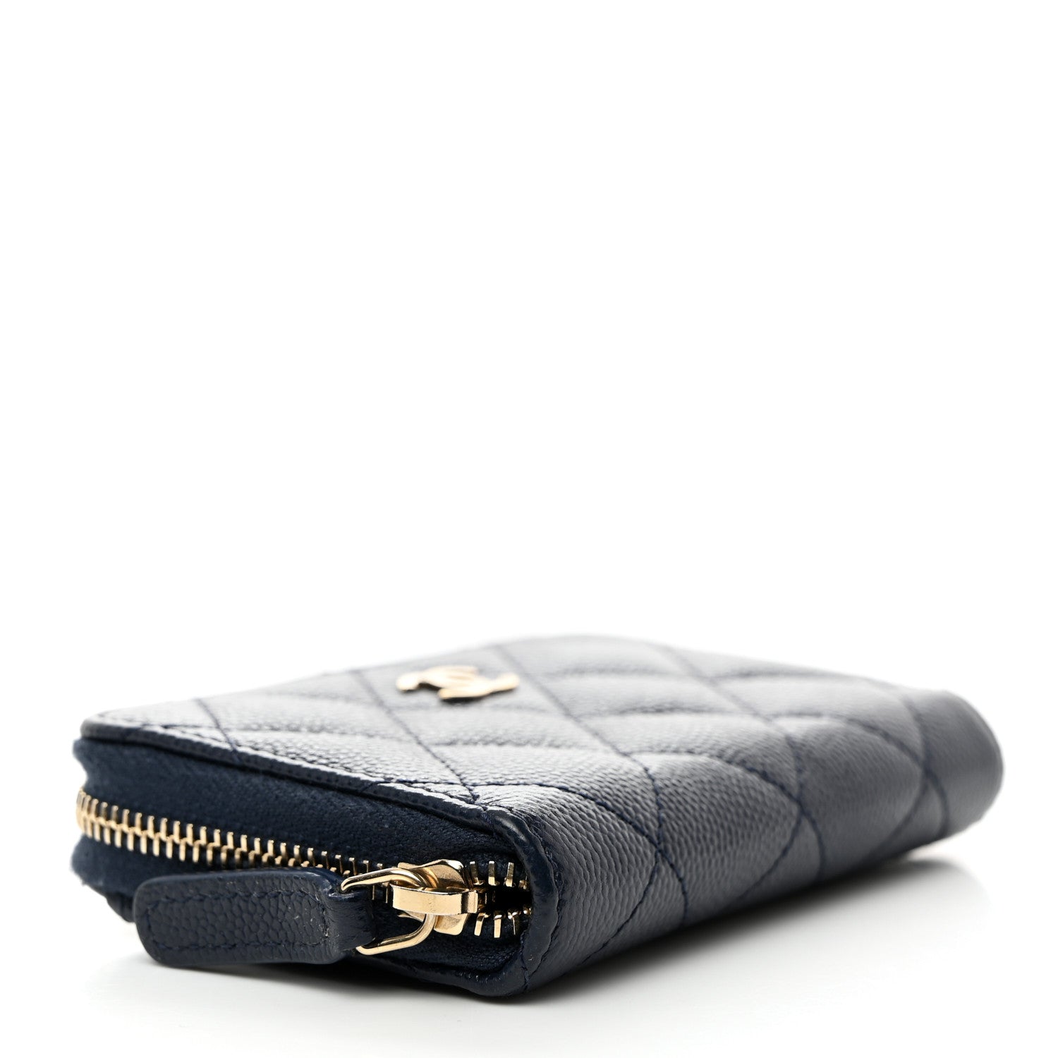 Chanel Caviar Quilted Zip Card Holder Navy 5 of 8
