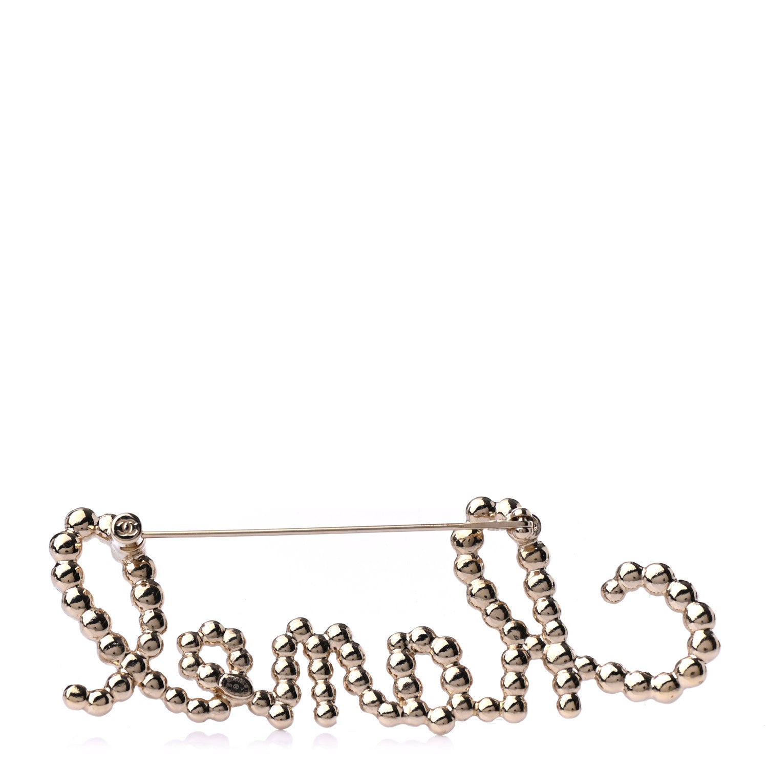 Chanel Metal Glass Swirling Pearls Brooch Pin Gold 3 of 4