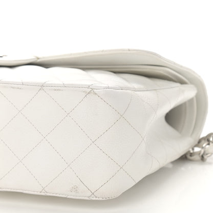 Chanel Caviar Quilted Jumbo Double Flap White 10 of 15