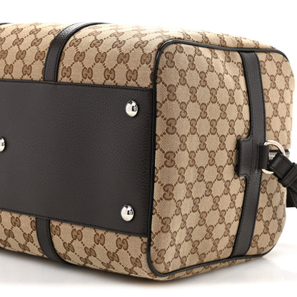 Gucci Monogram Dollar Calfskin Boston Duffle Bag Beige Ebony Testa di Moro Marrone Scuro 9 of 9