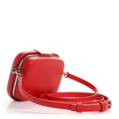 Balenciaga Recycled Plastic Calfskin Embossed Mini Lunch Box Case with Strap Red 3 of 10