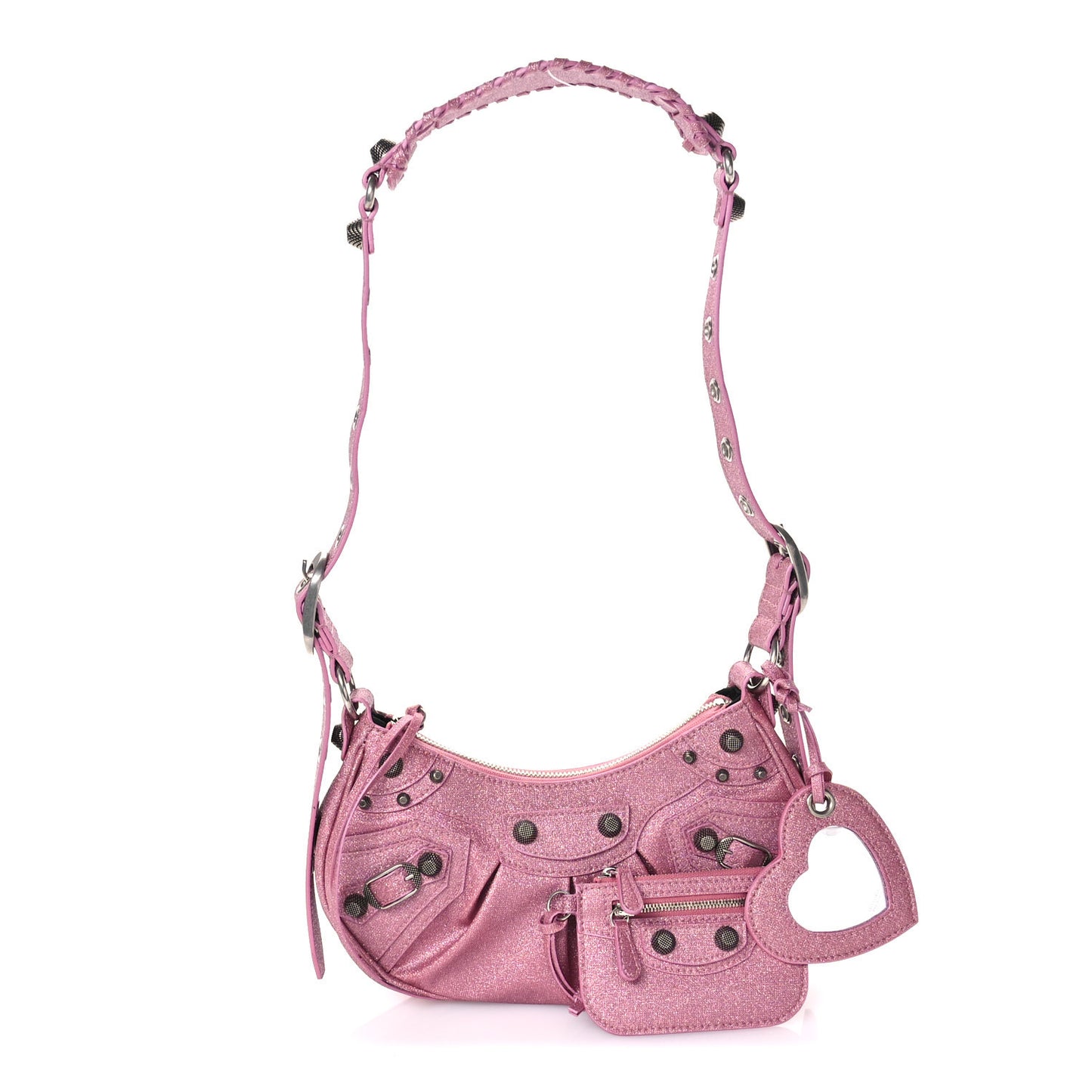 Sparkling Fabric Le Cagole Shoulder Bag XS Sweet Pink