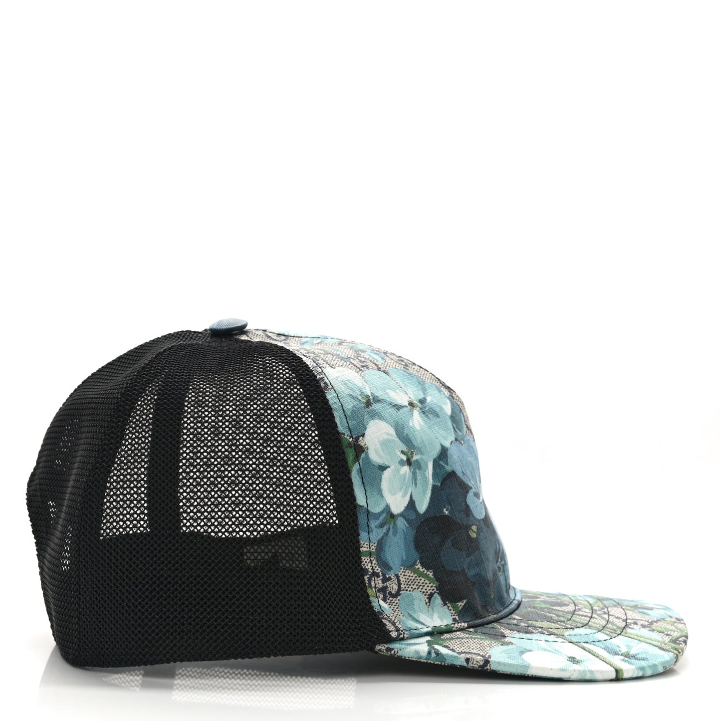 GG Supreme Monogram Blooms Baseball Hat XXL Beige Blue Navy
