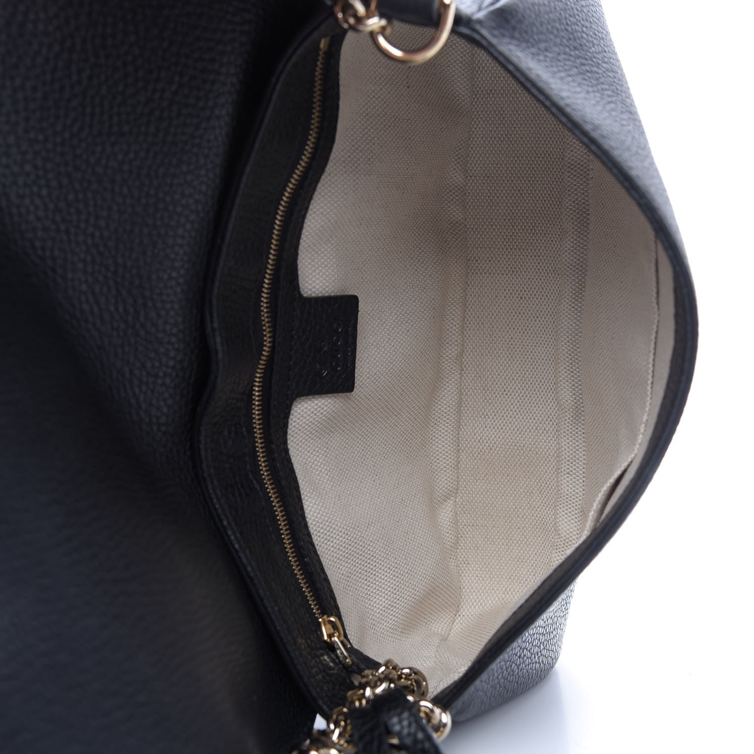 Gucci Pebbled Calfskin Medium Soho Flap Crossbody Black 5 of 9