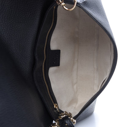 Gucci Pebbled Calfskin Medium Soho Flap Crossbody Black 5 of 9