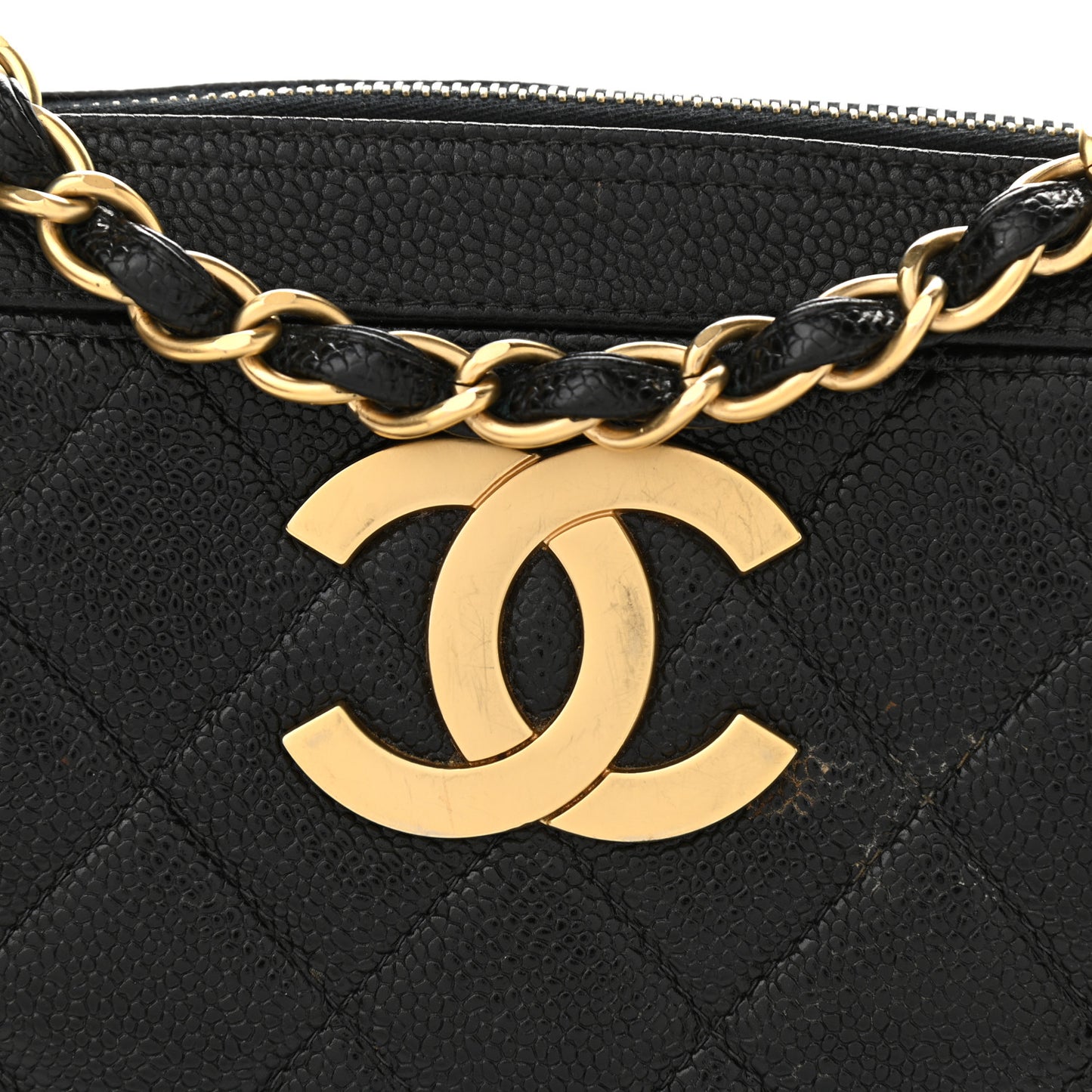 Caviar Quilted CC Camera Shoulder Bag Black