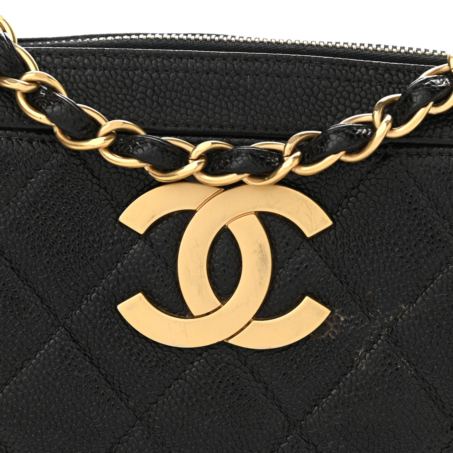 Chanel Caviar Quilted CC Camera Shoulder Bag Black 12 of 15