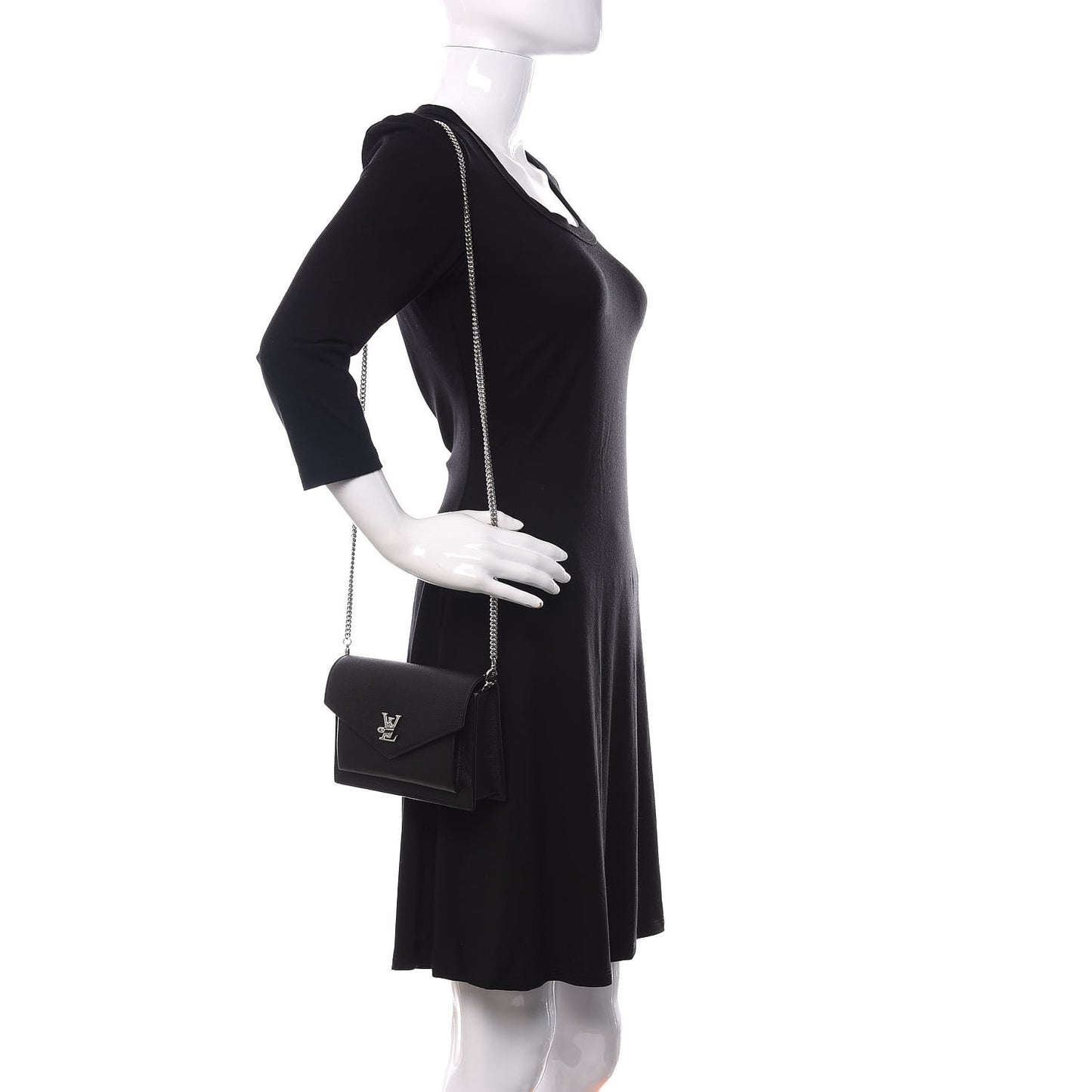 Soft Calfskin My Lockme Chain Bag BB Black