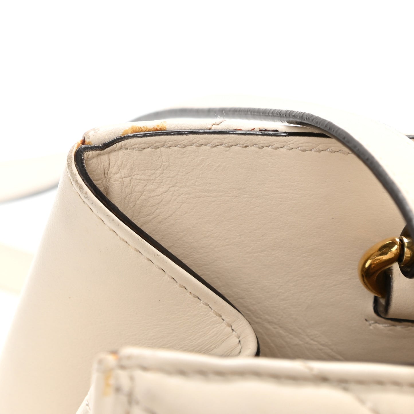 Calfskin Matelasse Small GG Marmont Tote White