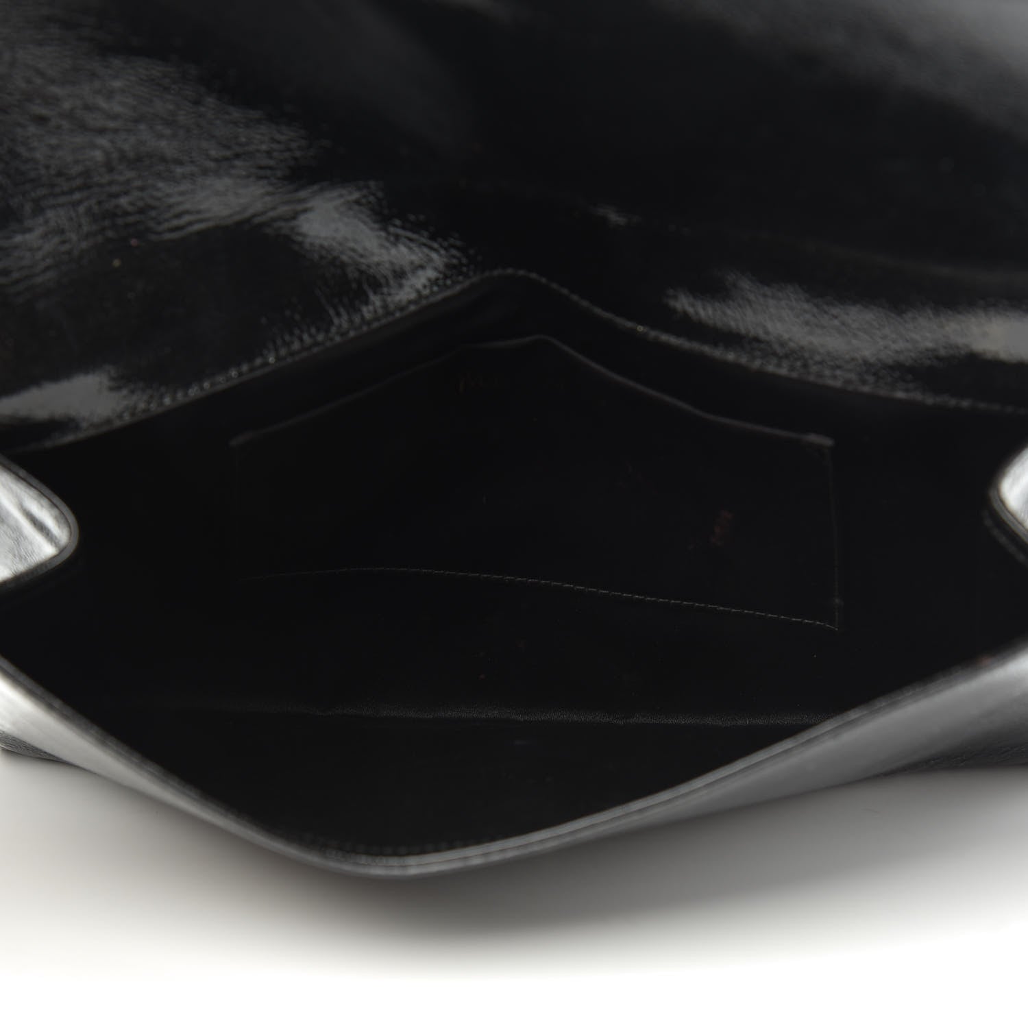 Saint Laurent Textured Patent Monogram Large Belle De Jour Clutch Black 5 of 7