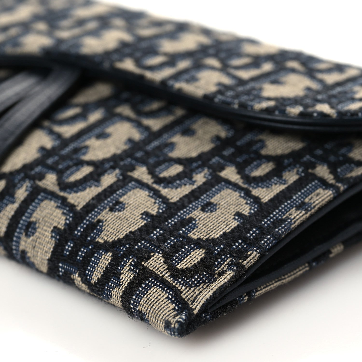 Christian Dior Oblique Saddle Chain Long Wallet Blue 9 of 10