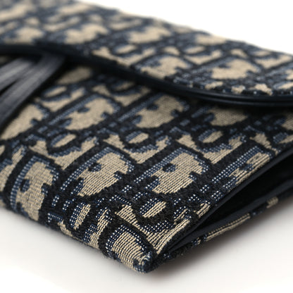 Christian Dior Oblique Saddle Chain Long Wallet Blue 9 of 10