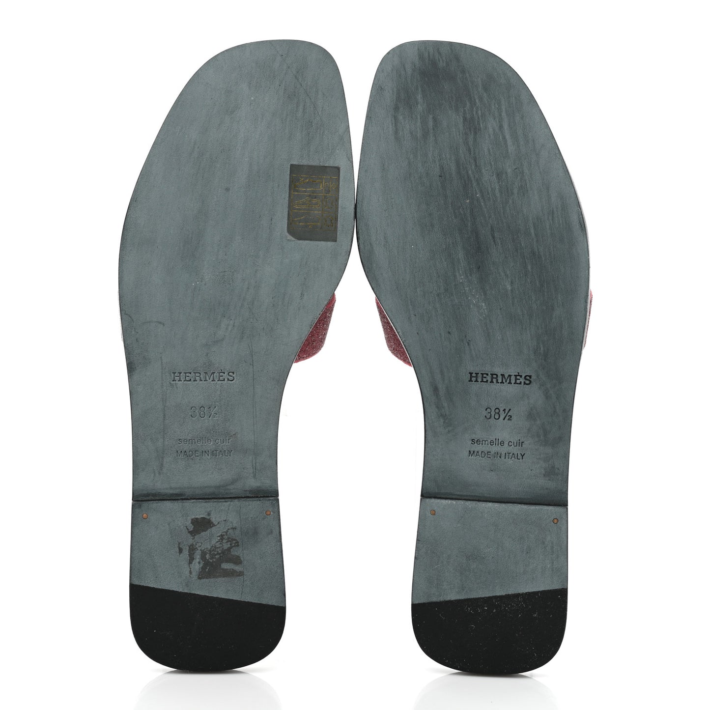 Suede Goatskin Crystal Powder Oran Sandals 38.5 Bois De Rose