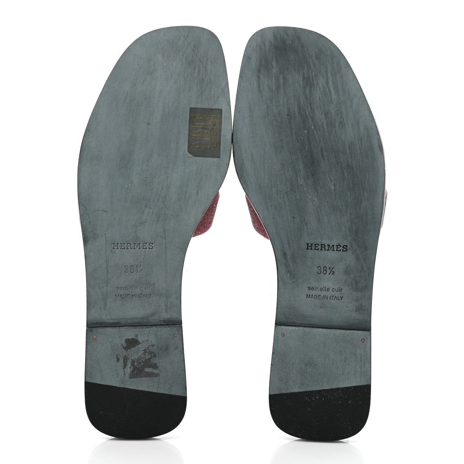 Hermes Suede Goatskin Crystal Powder Oran Sandals 38.5 Bois De Rose 5 of 10