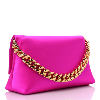Tom Ford Satin Mini Label Chain Shoulder Bag Hot Pink 3 of 10