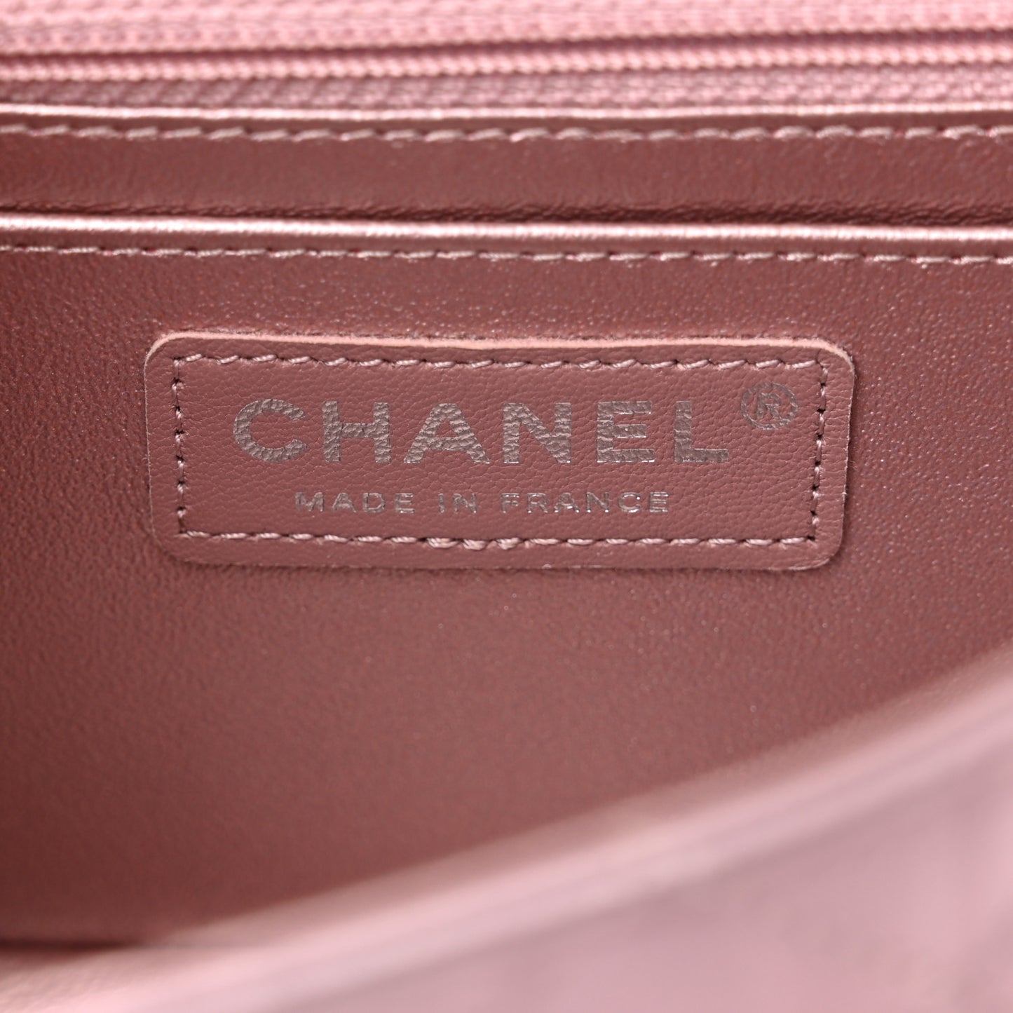 Metallic Calfskin Quilted Mini Rectangular Flap Pink