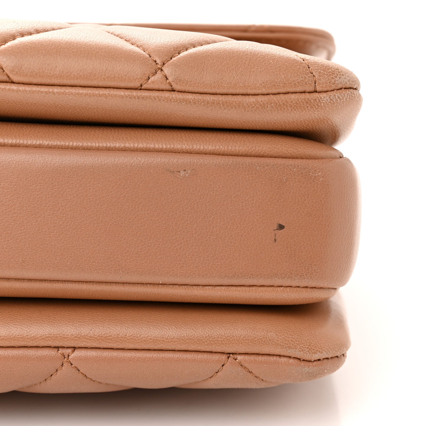 Lambskin Quilted Small Trendy CC Flap Dual Handle Bag Camel