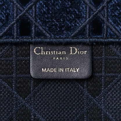 Christian Dior Velvet Cannage Large Book Tote Navy Blue 6 of 17