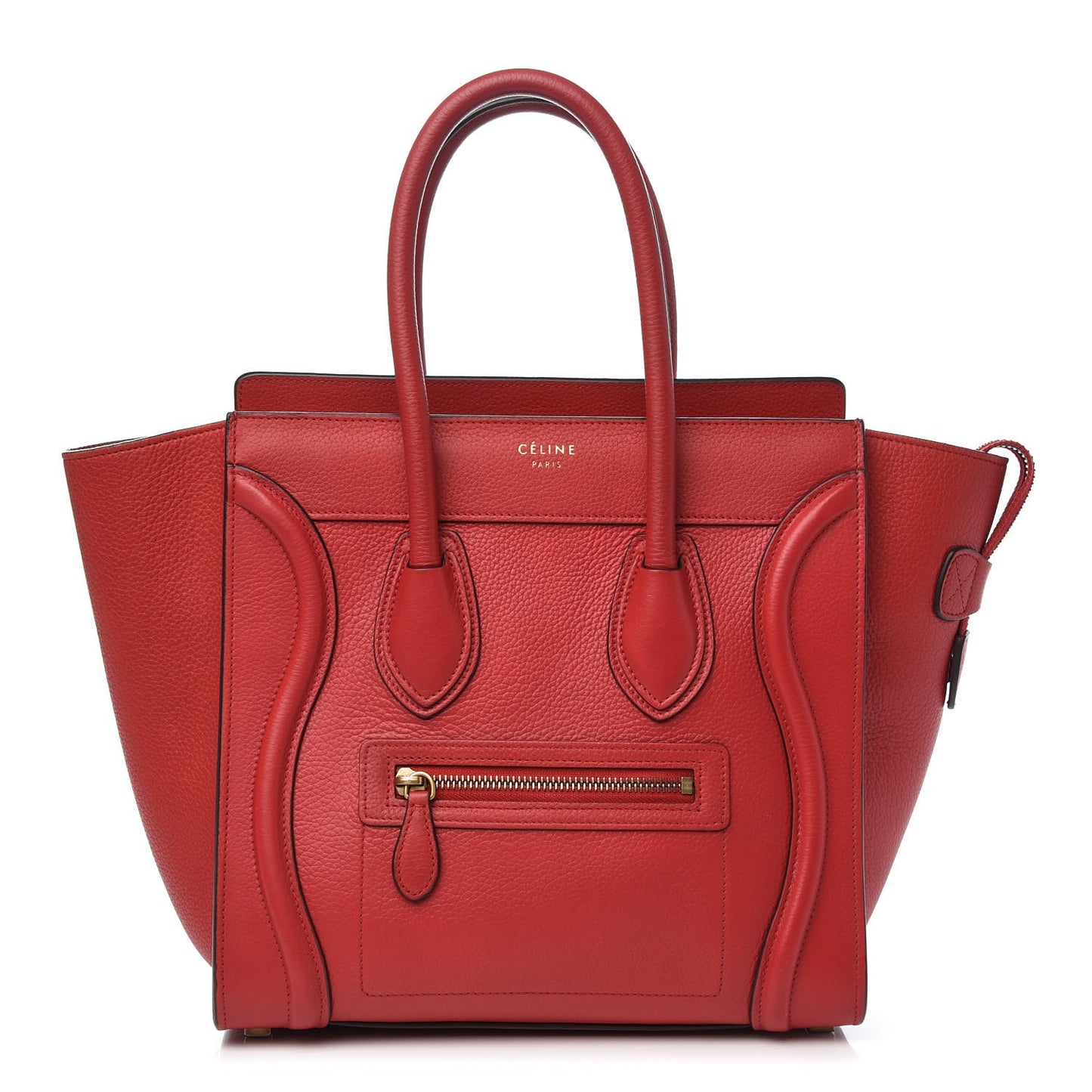 Baby Grained Calfskin Micro Luggage Red