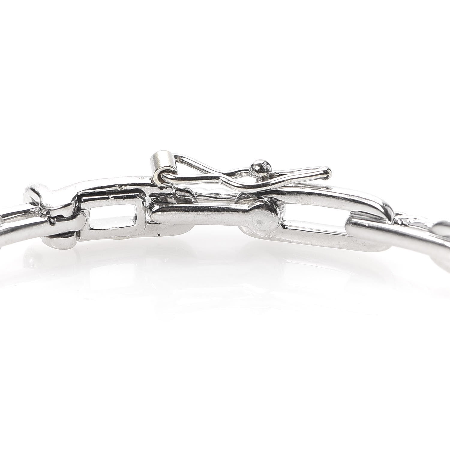 David Yurman 18K White Gold Diamond 4mm Stax Chain Link Bracelet 4 of 5