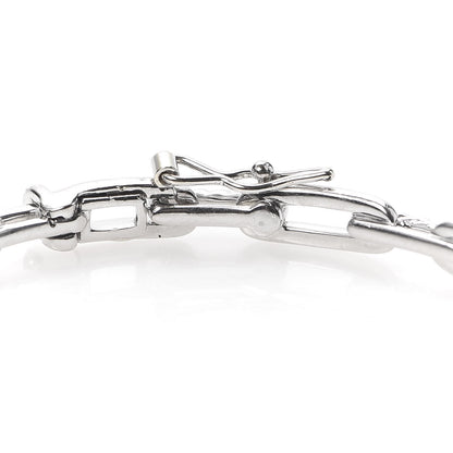 David Yurman 18K White Gold Diamond 4mm Stax Chain Link Bracelet 4 of 5