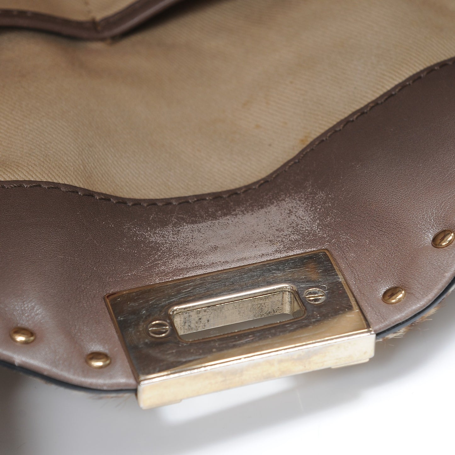 Calf Hair Cavallino Animal Rockstud Dome Satchel Leopard