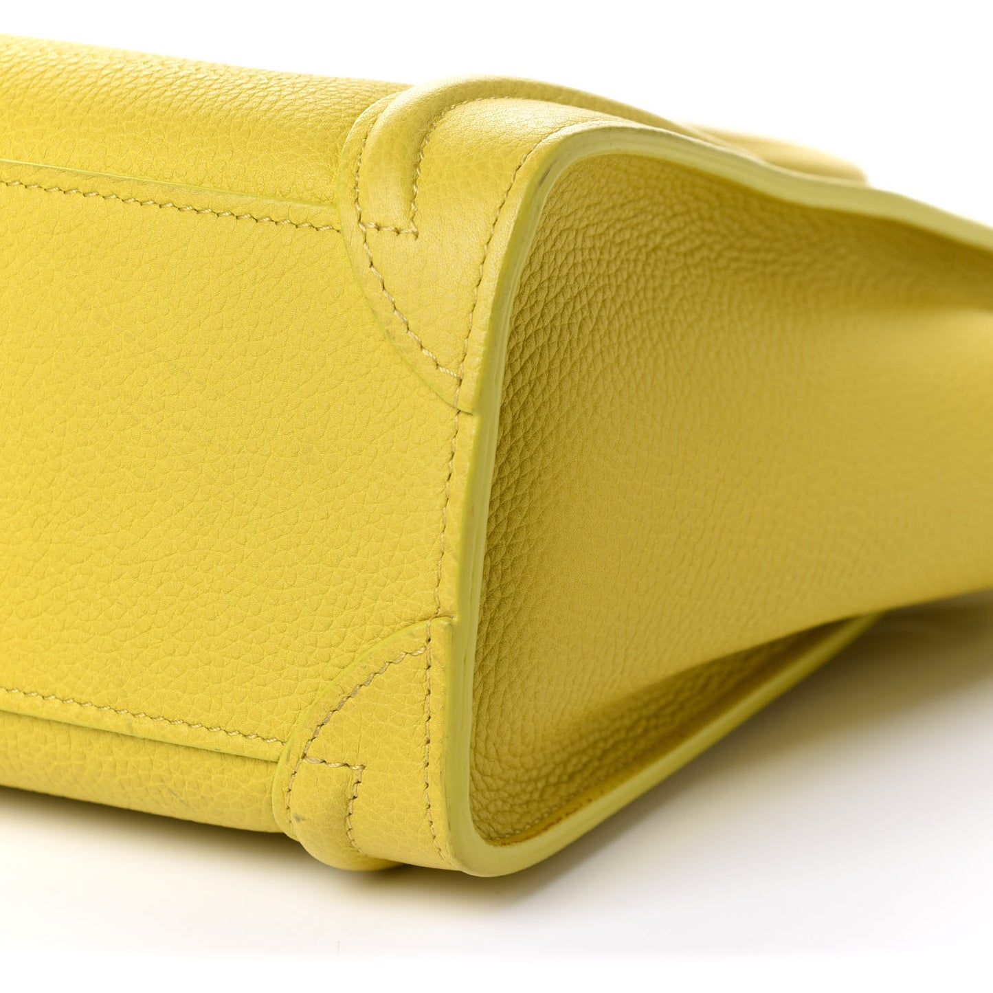 Drummed Calfskin Nano Luggage Citron