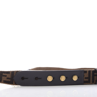 Fendi Ribbon Vitello Century FF 1974 Flat Studded Strap You Fango Marrone Ebano 6 of 6