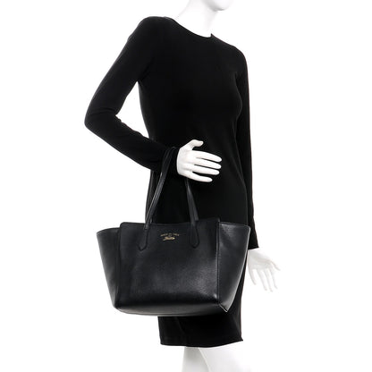 Gucci Pebbled Calfskin Small Swing Tote Black 2 of 14